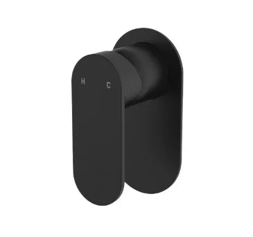 Fienza Empire Slim Wall Mixer, Oval Plate, Matte Black