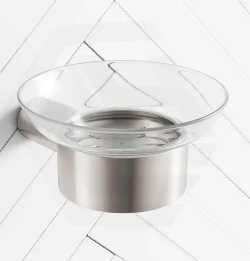 Fienza Empire Slim Glass Soap Dish, Brushed Nickel