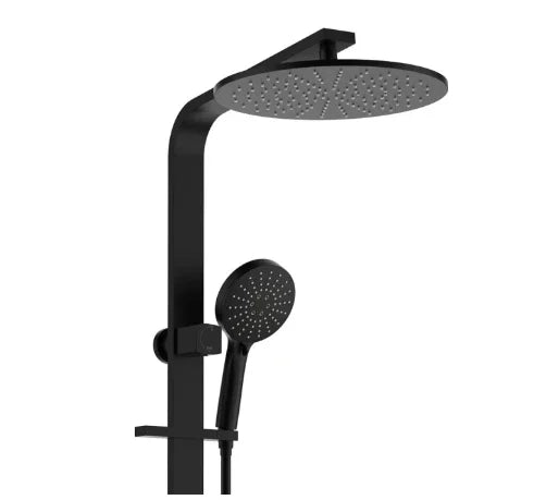 Fienza Empire Slim Deluxe Twin Shower, Matte Black