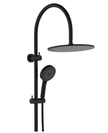 Fienza Empire Slim Curved Twin Shower, Matte Black
