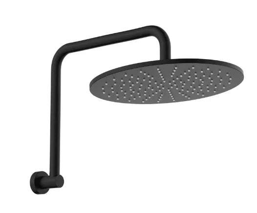 Fienza Empire Slim Gooseneck Shower Arm Set, Matte Black
