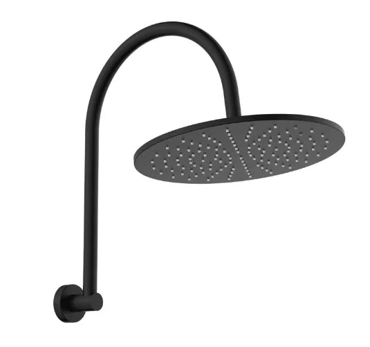 Fienza Empire Slim Curved Shower Arm Set, Matte Black