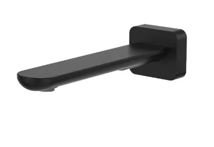 Fienza Empire Slim Basin/Bath Outlet, Square Plate, 180mm, Matte Black