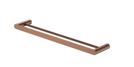 Fienza Empire Slim Double Towel Rail, 600mm, Brushed Copper