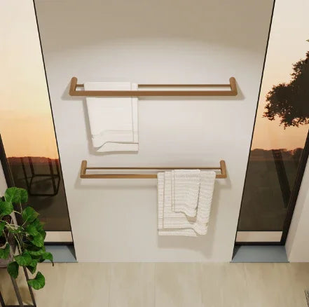 Fienza Empire Slim Double Towel Rail, 800mm, Brushed Copper