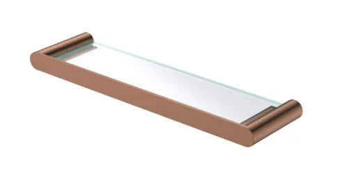 Fienza Empire Slim Glass Shelf, Brushed Copper