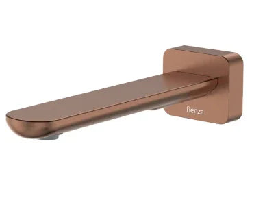 Fienza Empire Slim Basin/Bath Outlet, Square Plate, 180mm, Brushed Copper