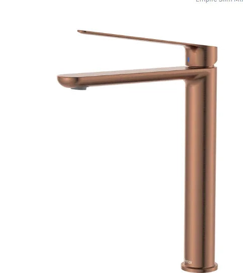 Fienza Empire Care Tall Basin Mixer, Brushed Copper
