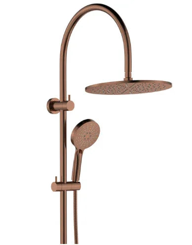 Empire Slim Curved Twin Shower, Brushed Copper