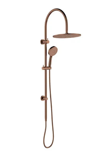 Empire Slim Curved Twin Shower, Brushed Copper