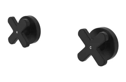 Fienza Kaya Cross Wall Taps, Matte Black
