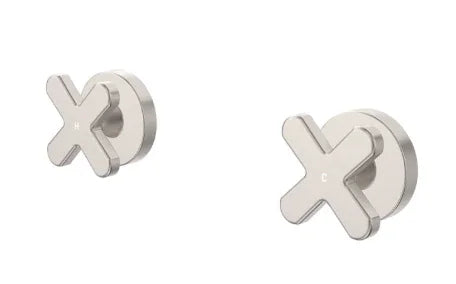 Fienza Kaya Cross Wall Taps, Brushed Nickel