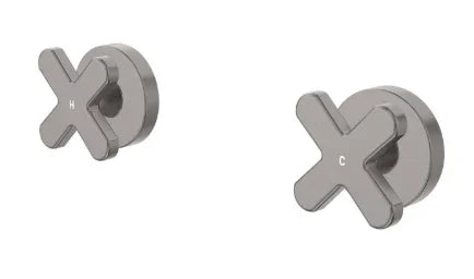 Fienza Kaya Cross Wall Taps, Gun Metal