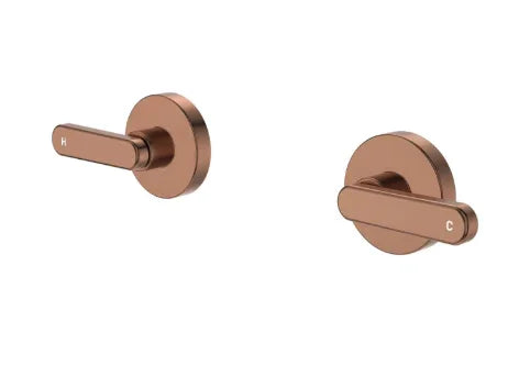 Fienza Kaya Lever Wall Taps, Brushed Copper