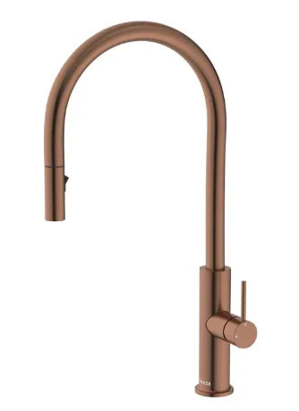 Fienza Kaya Pull-Out Sink Mixer, Brushed Copper
