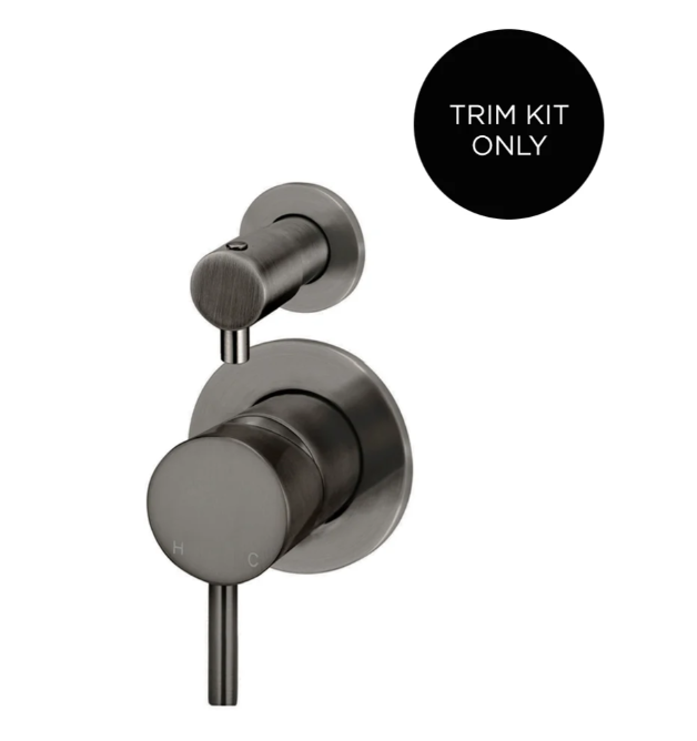 Meir Round Wall Diverter Mixer Trim Kit (In-wall Body Not Included) | Shadow Gunmetal