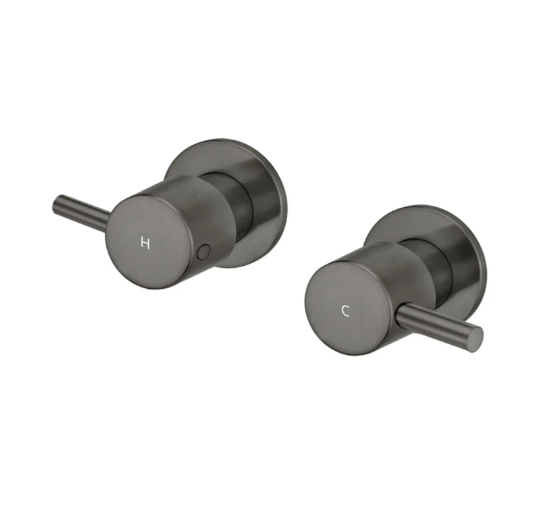 Meir Round Quarter Turn Wall Top Assemblies | Shadow Gunmetal