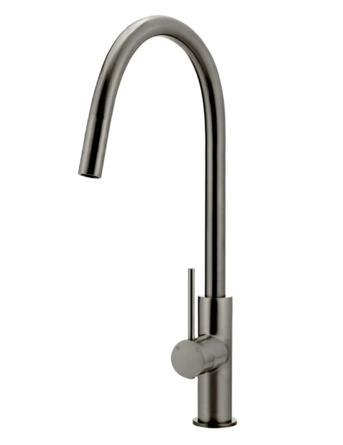 Meir Round Piccola Pull Out Kitchen Mixer Tap | Shadow Gunmetal