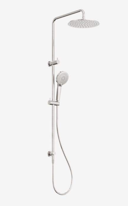Nero Round Twin Shower Brushed Nickel