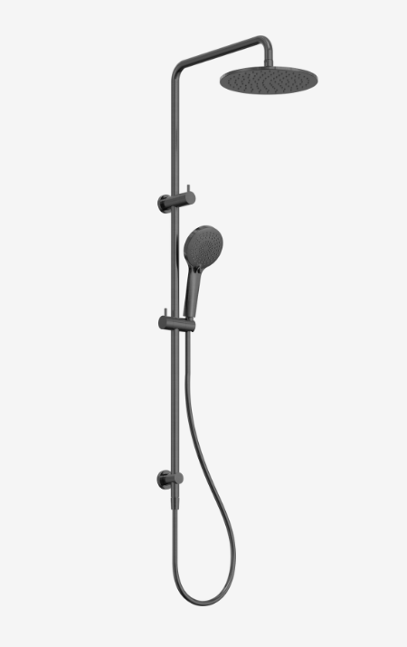 Nero Round Twin Shower Gun Metal