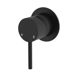 Fienza Kaya Wall Mixer, Small Round Plate, Matte Black