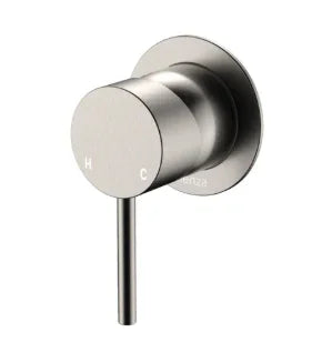 Fienza Kaya Wall Mixer, Small Round Plate, Brushed Nickel