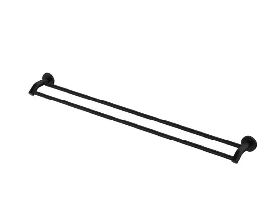 Fienza Kaya Double Towel Rail, 900mm, Matte Black