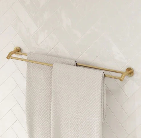 Fienza Kaya Double Towel Rail, 900mm, Urban Brass