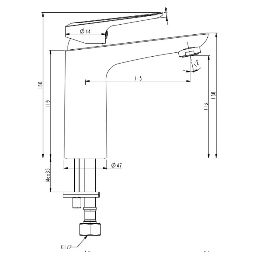 Millennium Glama Basin Mixer, Rosa