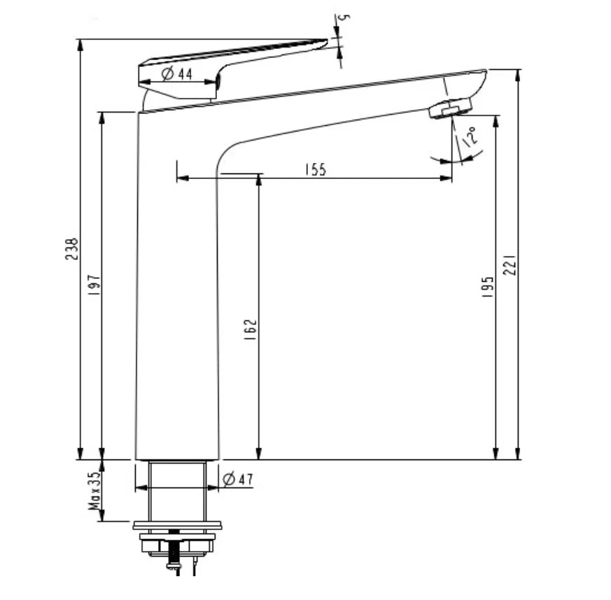 Millennium Glama Vessel Mixer, Brushed Nickel
