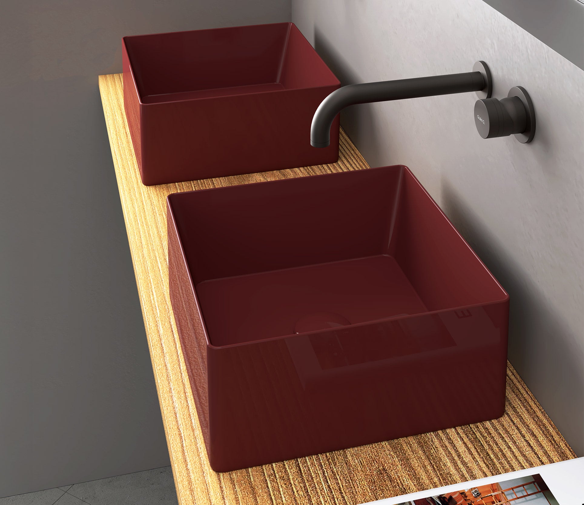 Studio Bagno Shard X 35 Bench Basin, Gloss White