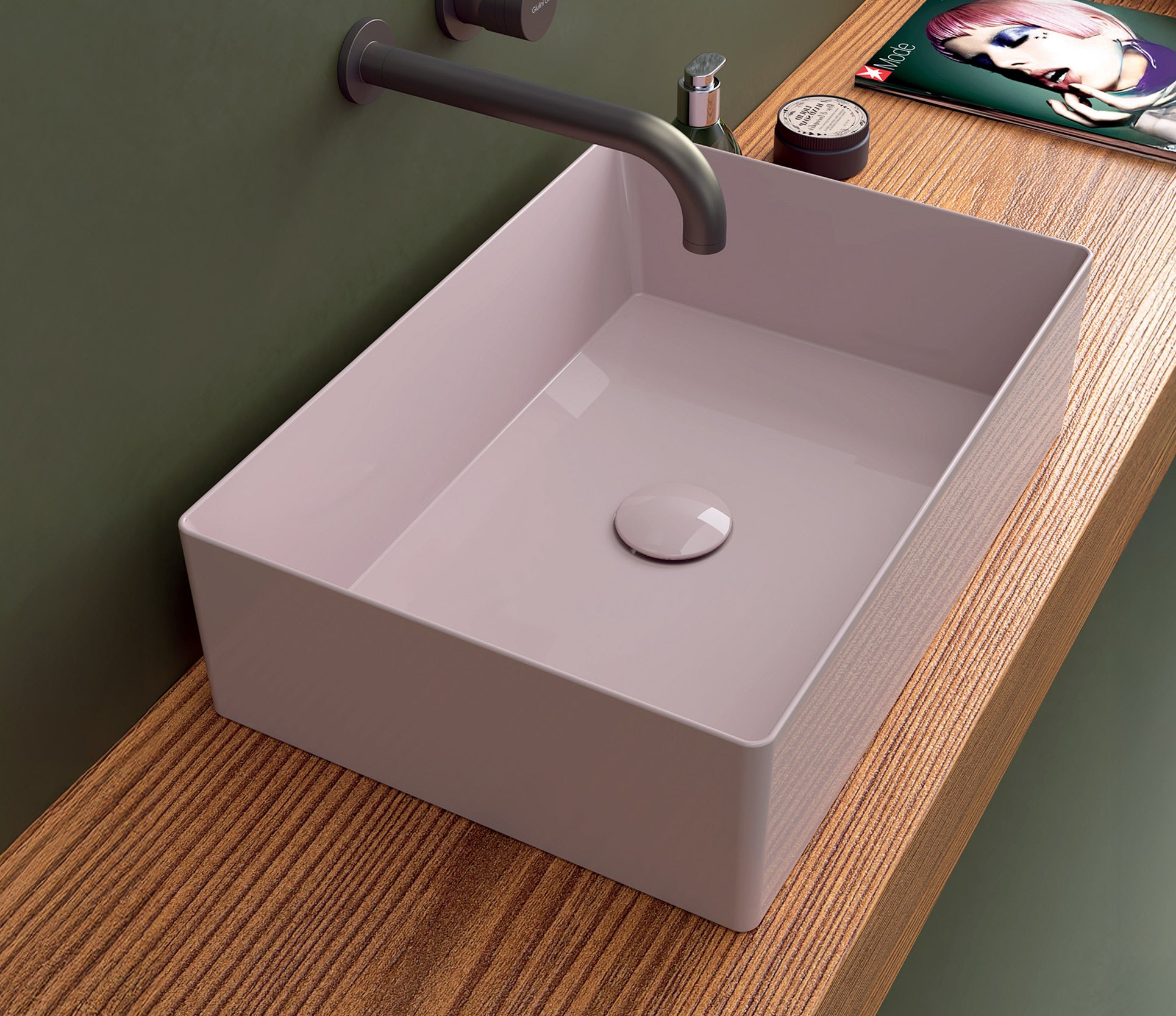 Studio Bagno Shard X 50 Bench Basin, Gloss White