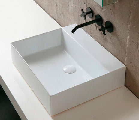 Studio Bagno Shard 50 bench/wall basin 3TH, Gloss White