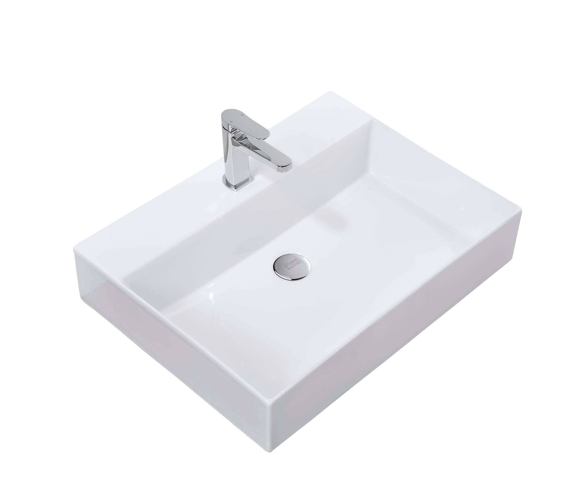 Studio Bagno Shard 60 bench/wall basin NTH, Gloss White