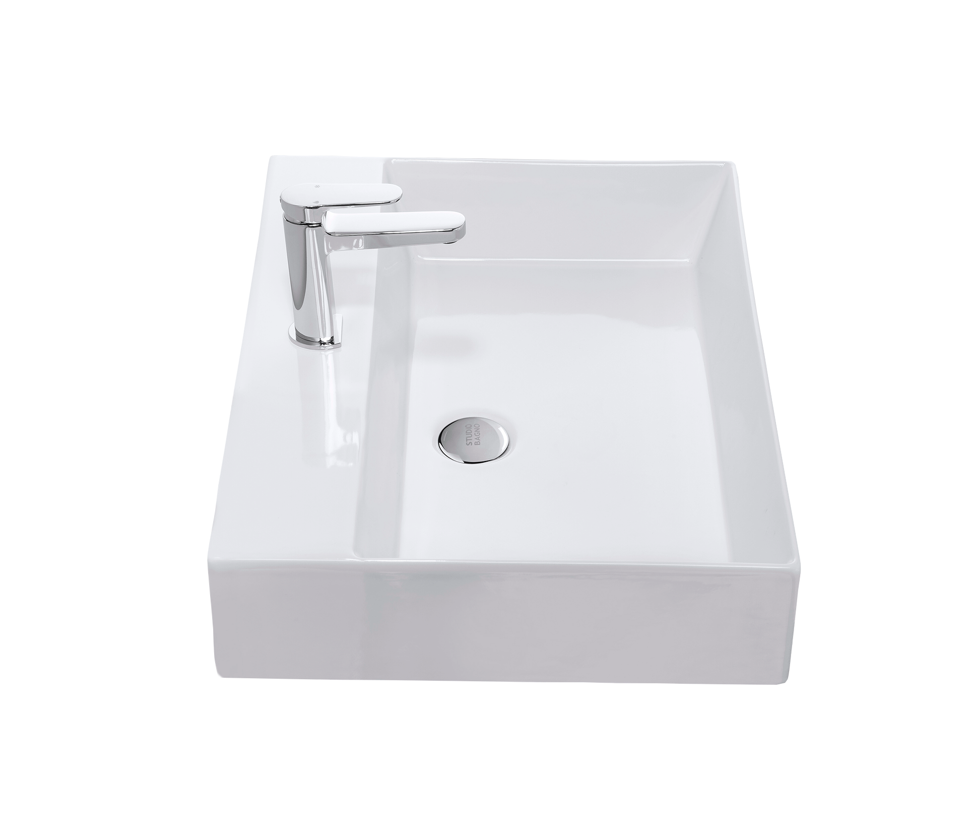 Studio Bagno Shard 60 bench/wall basin NTH, Gloss White