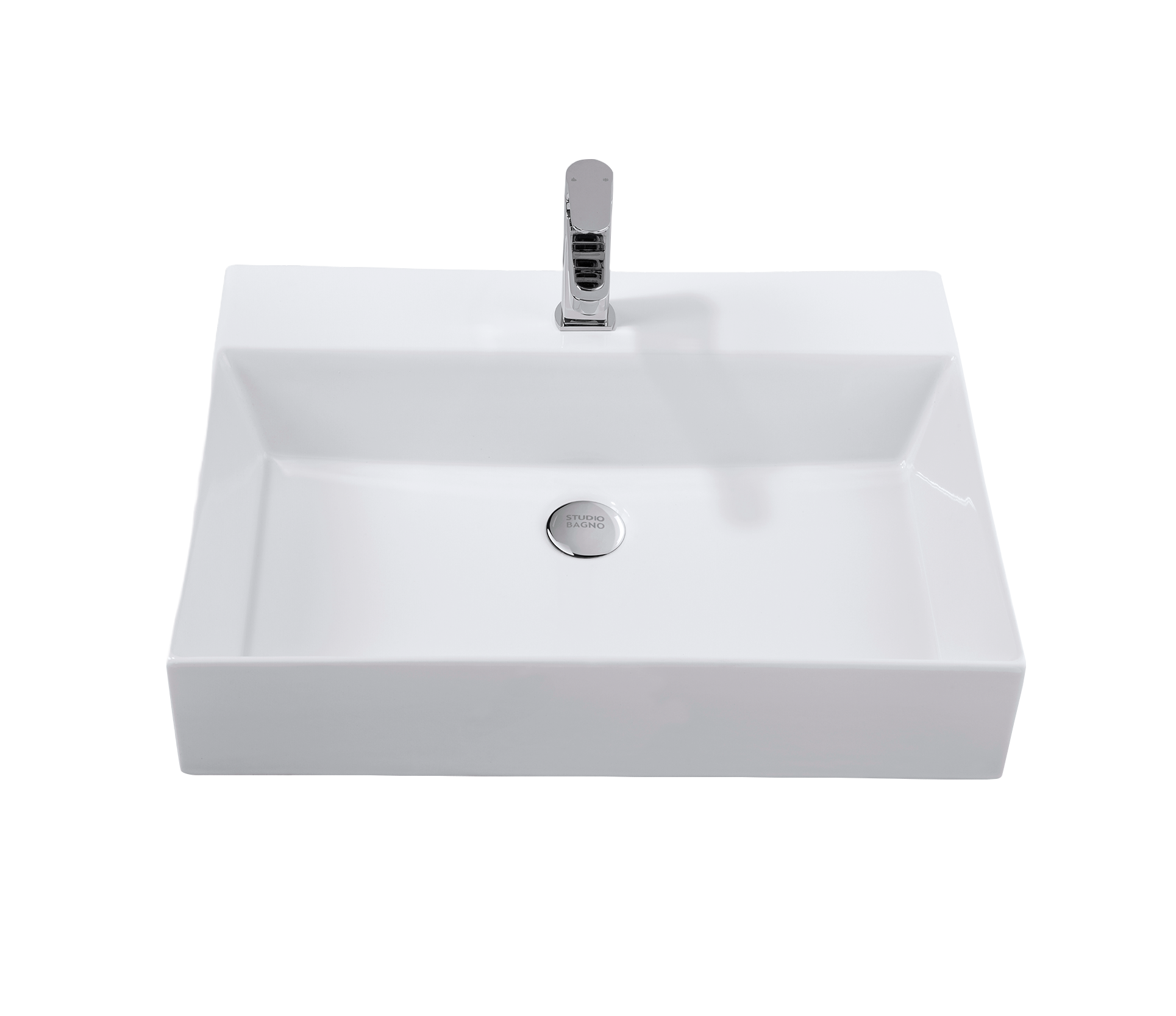 Studio Bagno Shard 60 bench/wall basin NTH, Gloss White