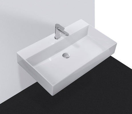 Studio Bagno Shard 75 bench/wall basin NTH, Gloss White