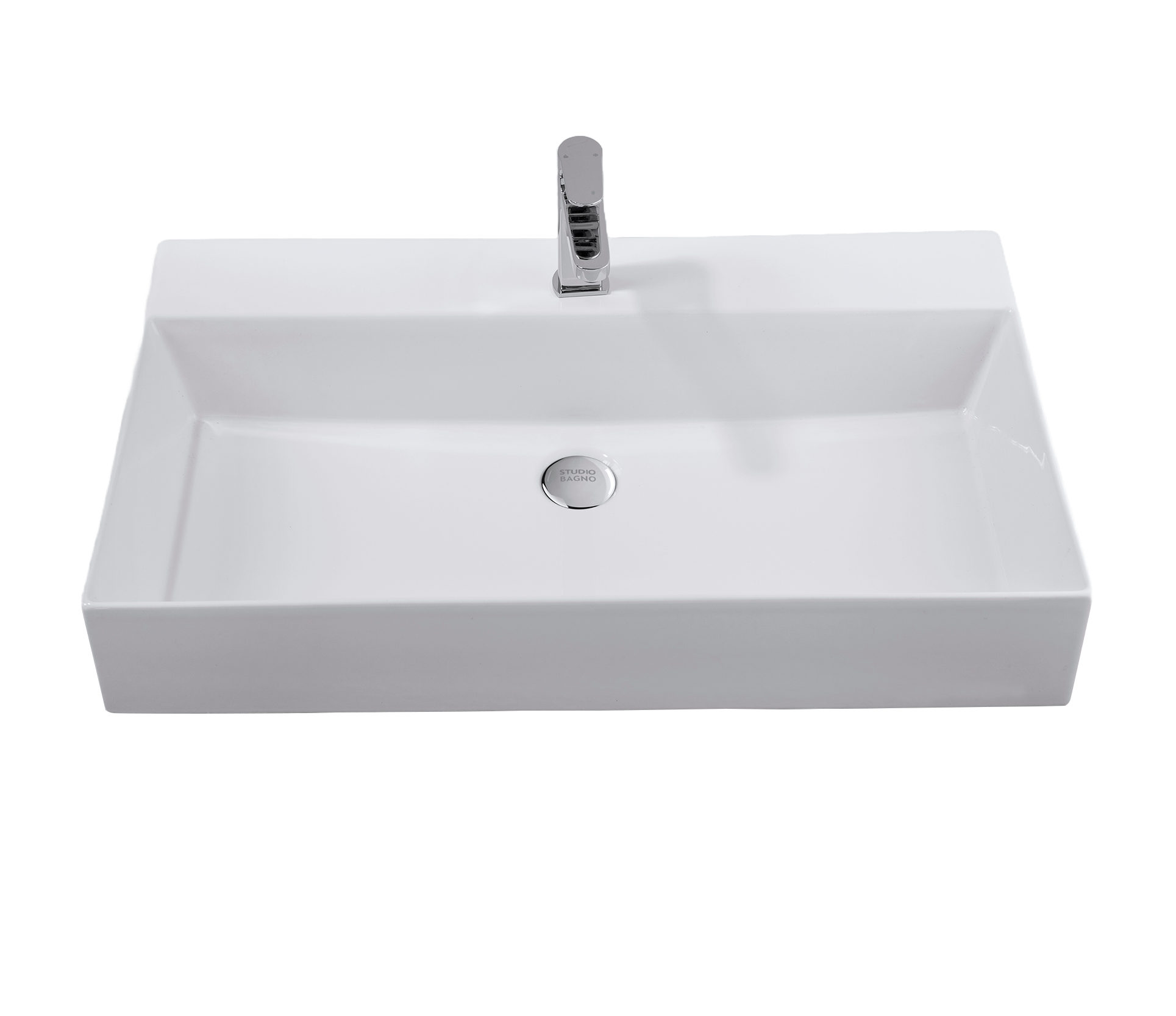 Studio Bagno Shard 75 bench/wall basin NTH, Gloss White