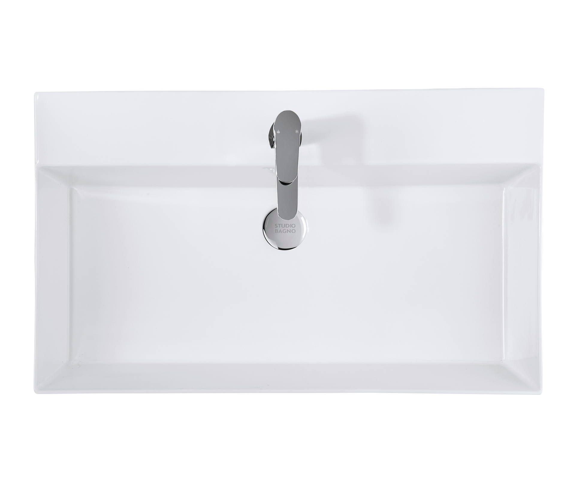 Studio Bagno Shard 75 bench/wall basin NTH, Gloss White