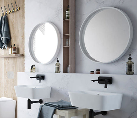 Studio Bagno Silo Round Mirror, Matte white