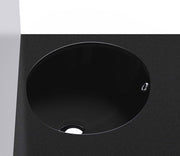 Studio Bagno Sotto Oval Matte Black undercounter basin, Gloss White