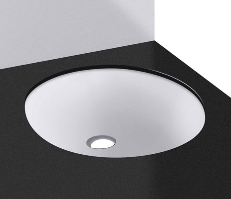 Studio Bagno Sotto Oval Matte Black undercounter basin, Gloss White