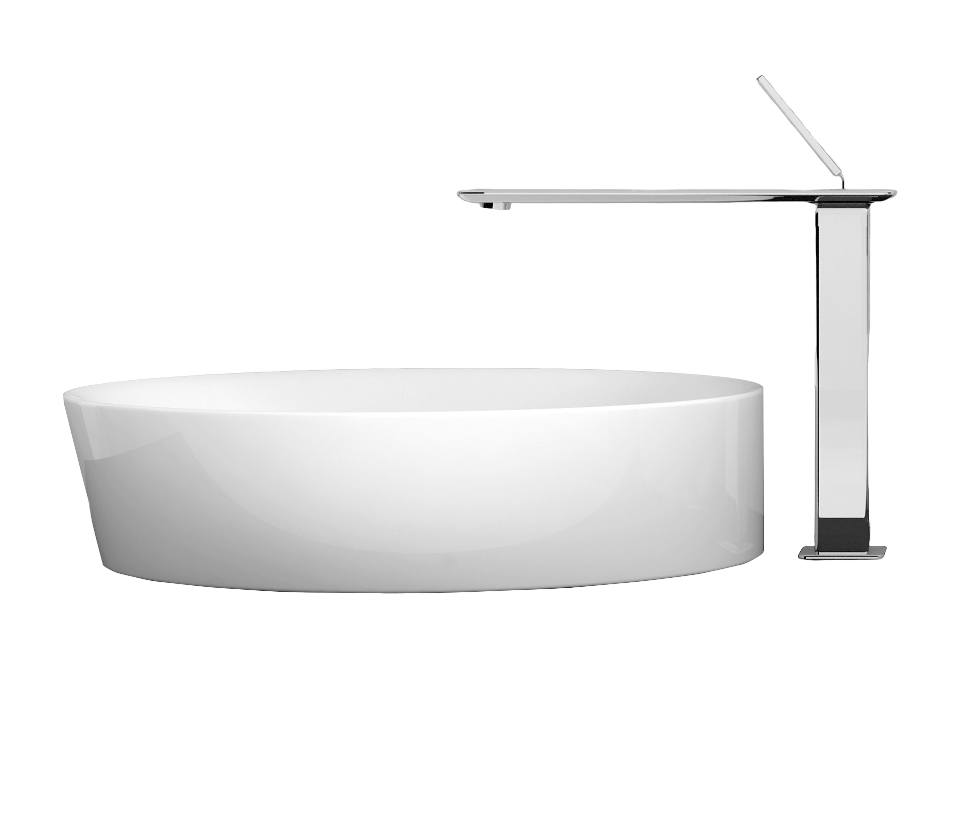 Studio Bagno Soul 1 bench basin, Gloss White