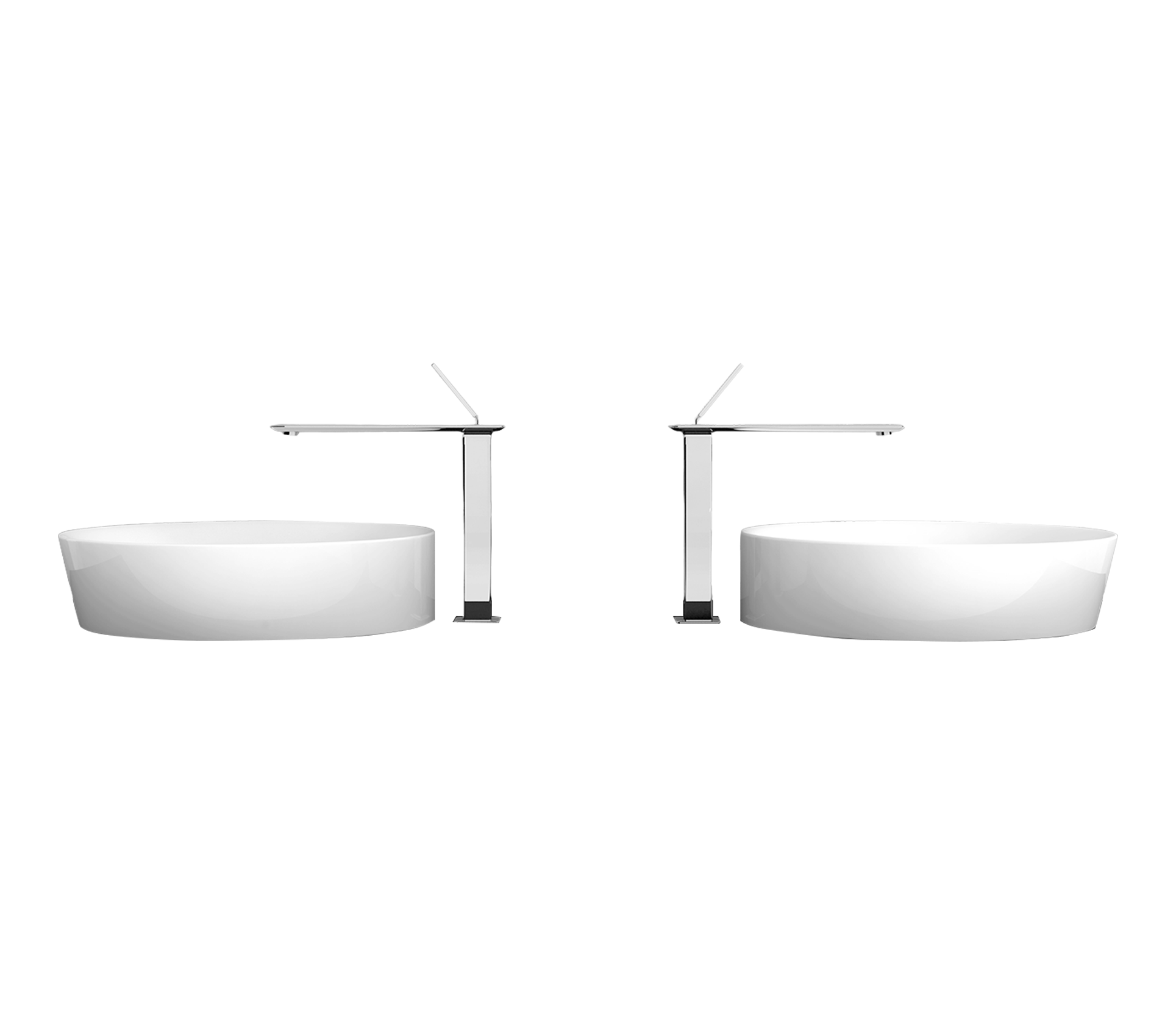 Studio Bagno Soul 1 bench basin, Gloss White