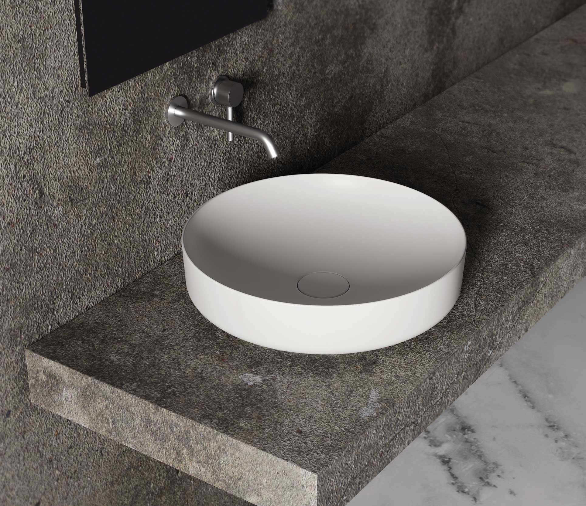 Studio Bagno Form Circle Bench Basin, Gloss White