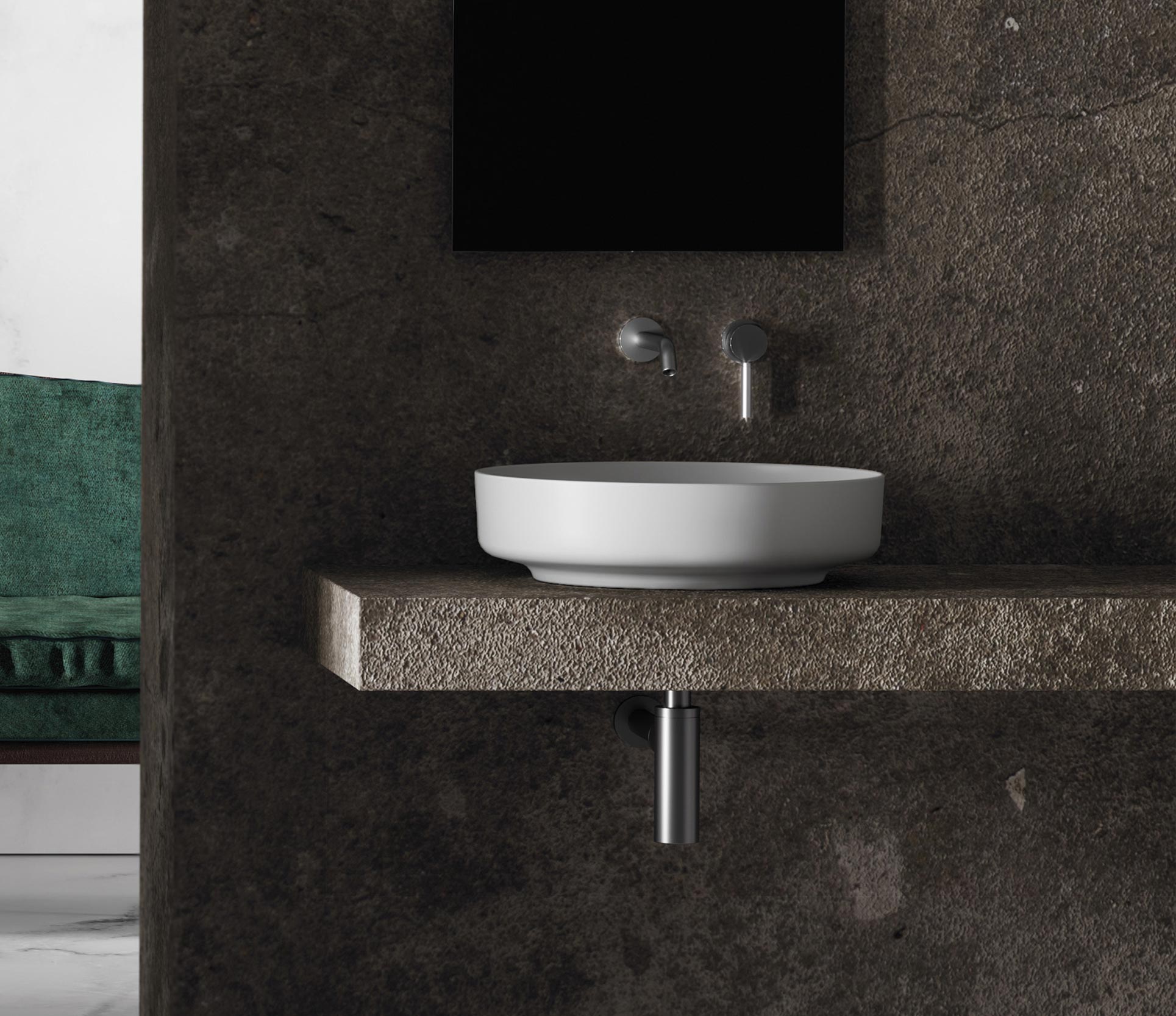 Studio Bagno Form Circle Bench Basin - Matte White