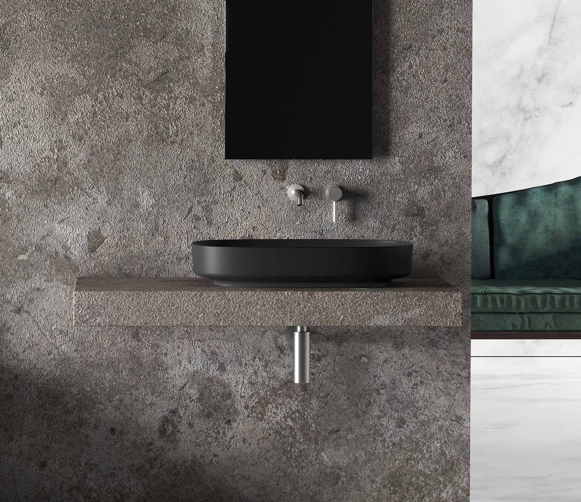 Studio Bagno Form Oval Bench Basin - Matte Grey