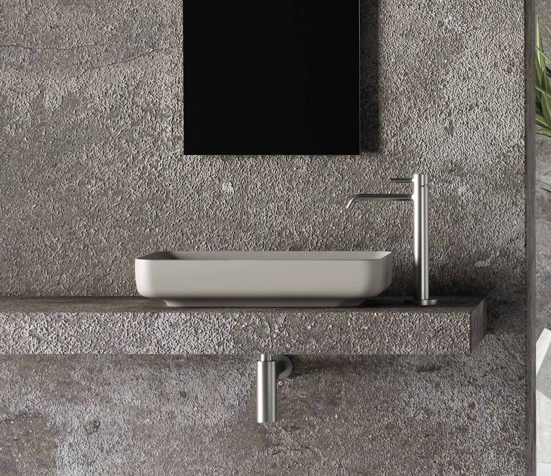 Studio Bagno Form Rectangle Bench Basin, Gloss White
