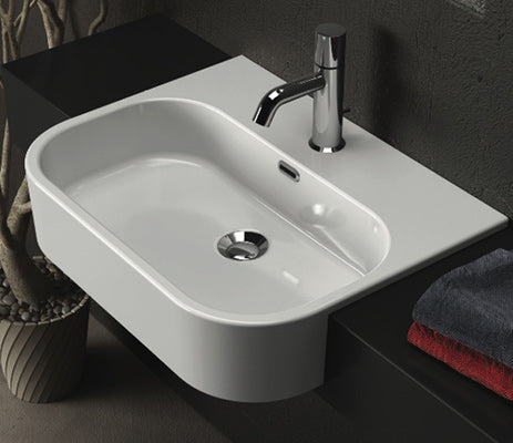 Studio Bagno Synthesis semi recessed basin NTH, Gloss White