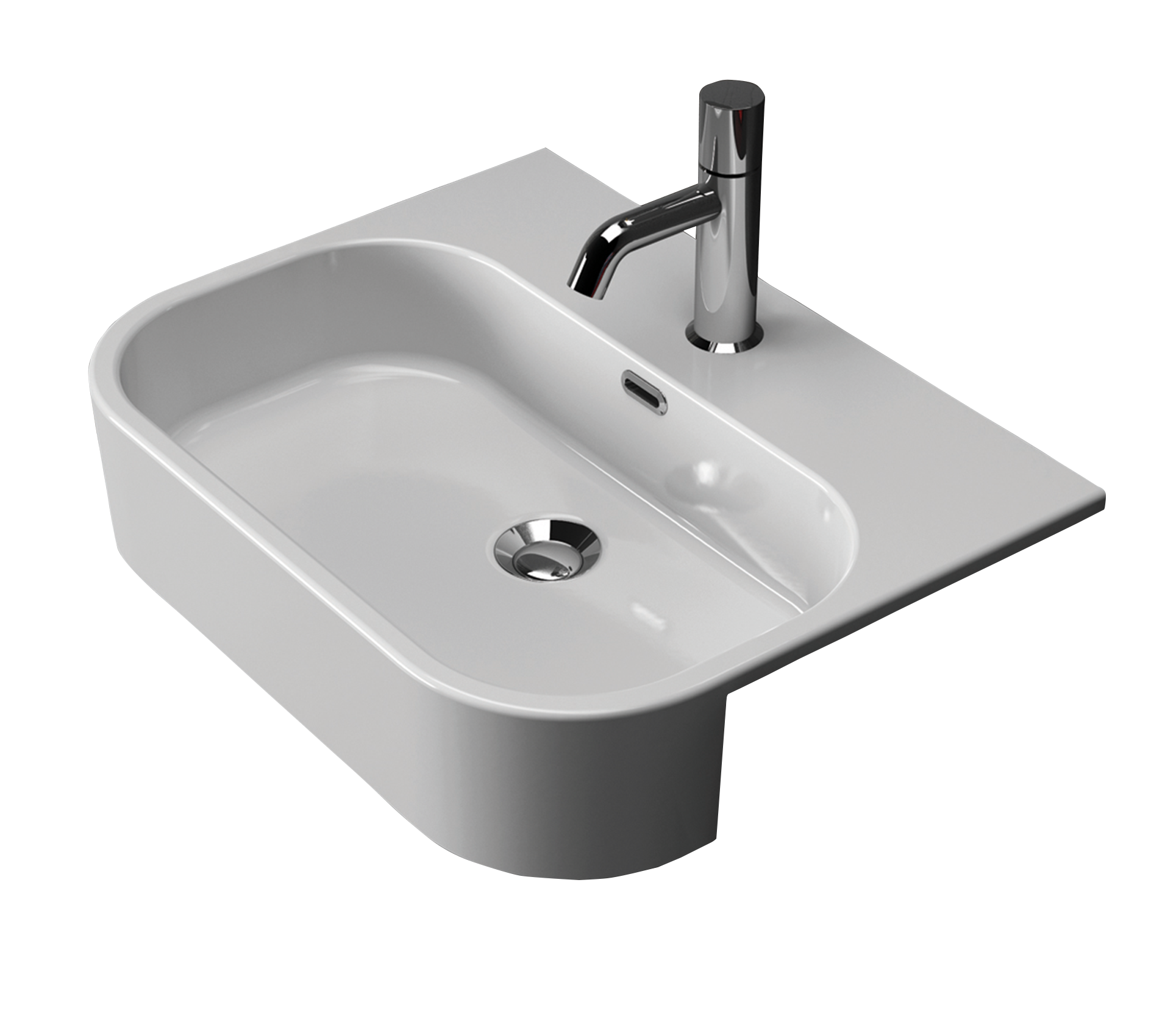 Studio Bagno Synthesis semi recessed basin 1TH, Gloss White
